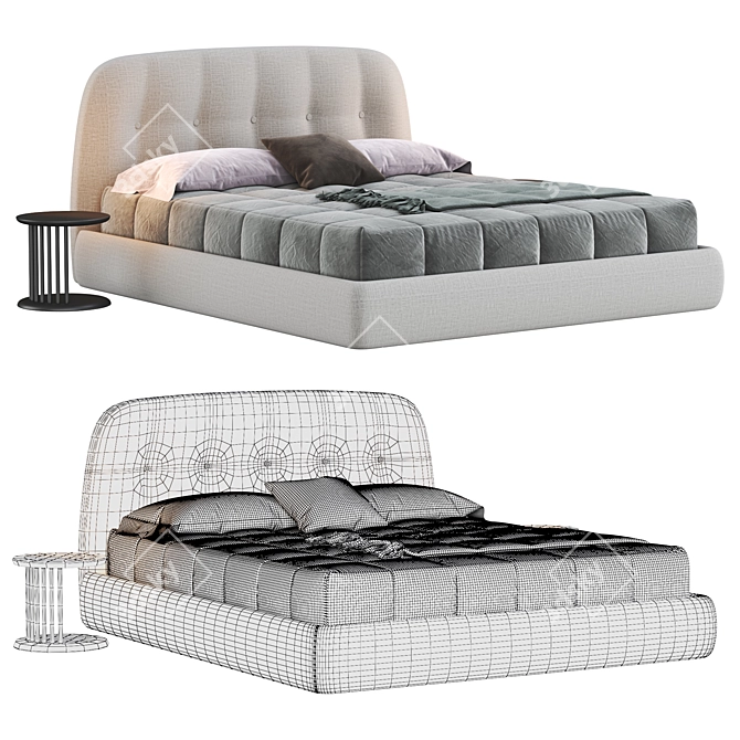Elegant Bodema Sophie Bed - Timeless Comfort 3D model image 3