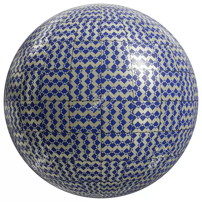 FB145 Pool Mosaic Tiles: High-Quality Glass Texture 3D model image 3