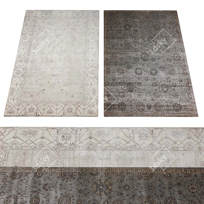 Luxurious Rug Collection: Exquisite Textures 3D model image 1