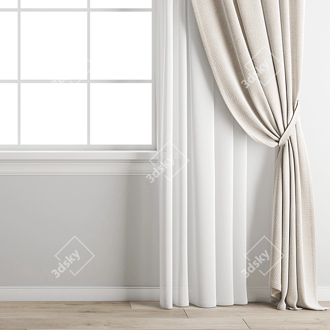 Polygonal Curtain Model - High Quality! 3D model image 2