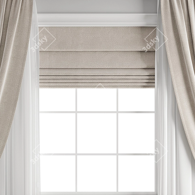 Polygonal Curtain Model - High Quality! 3D model image 3