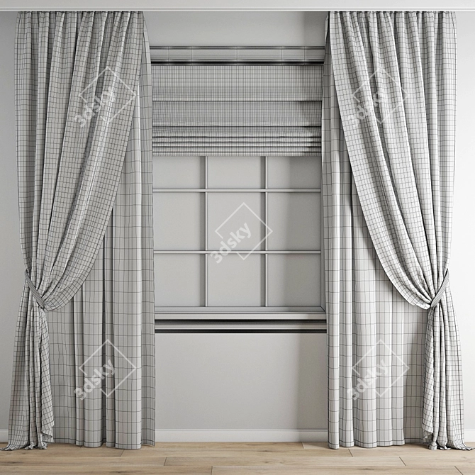 Polygonal Curtain Model - High Quality! 3D model image 4