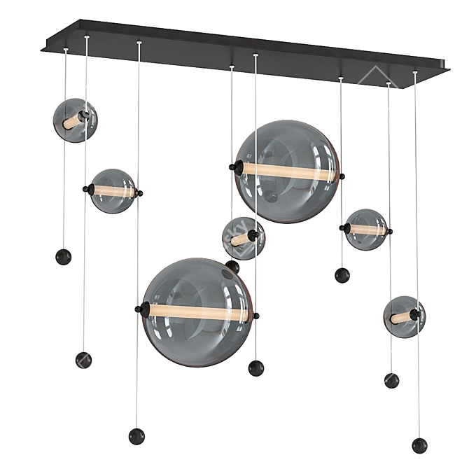 Elegant Abacus 7-Light Chandelier 3D model image 1