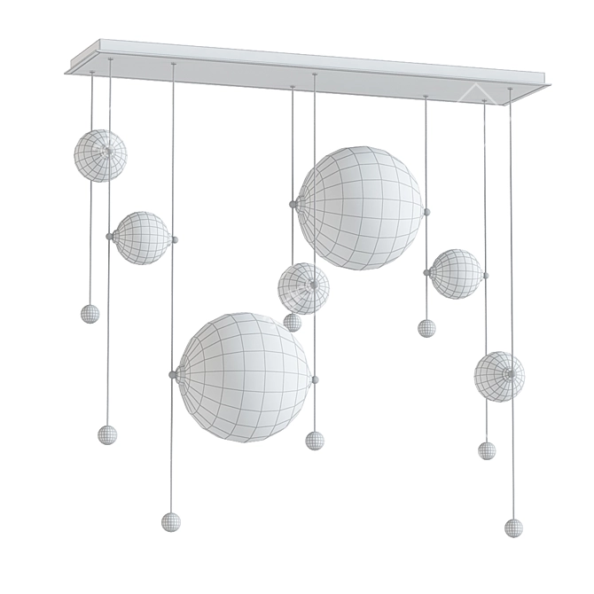 Elegant Abacus 7-Light Chandelier 3D model image 2