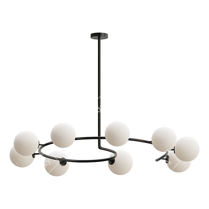 Italian Modern Oil Rubbed Bronze Glass Chandelier 3D model image 1