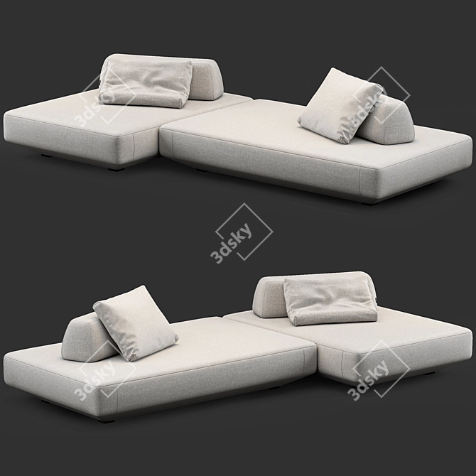 Elegant Boca Tommy Sofa 3D model image 1