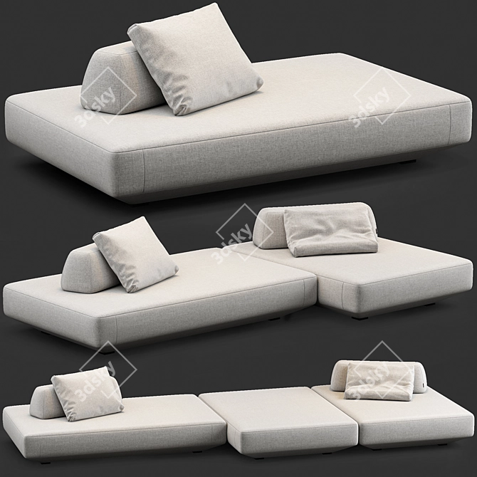 Elegant Boca Tommy Sofa 3D model image 2