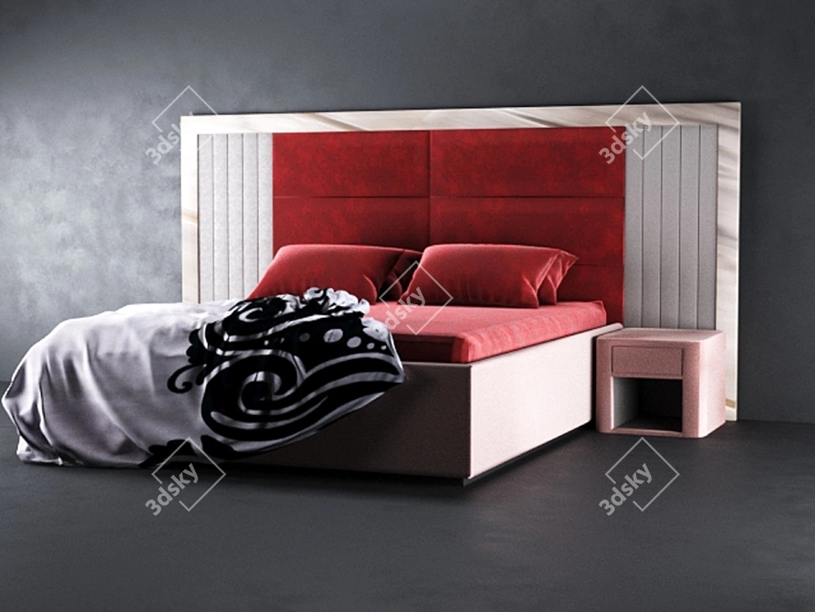 Sleek & Cozy Corona Bed 3D model image 1