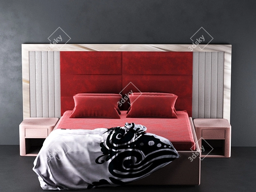 Sleek & Cozy Corona Bed 3D model image 2