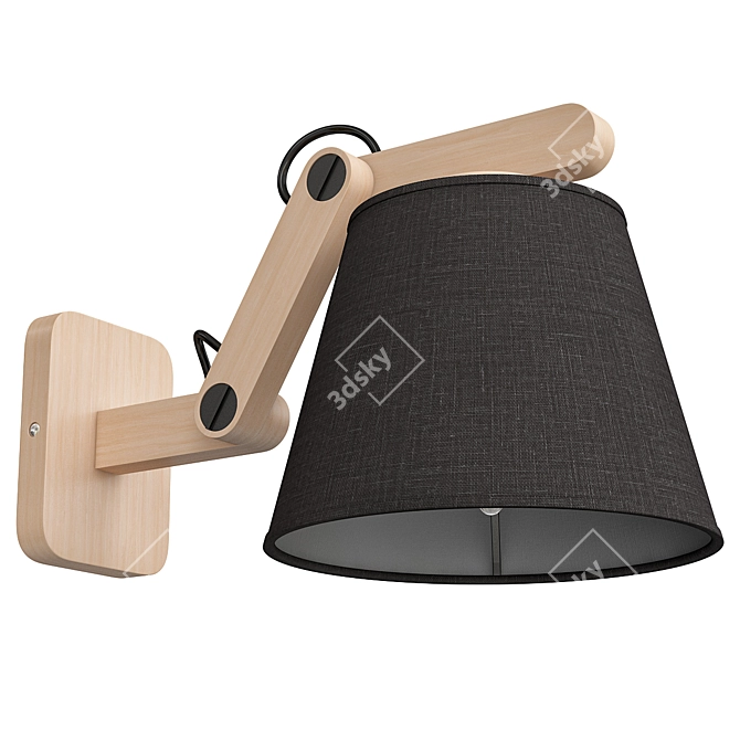 Modern Black Joga Wall Lamp 3D model image 2