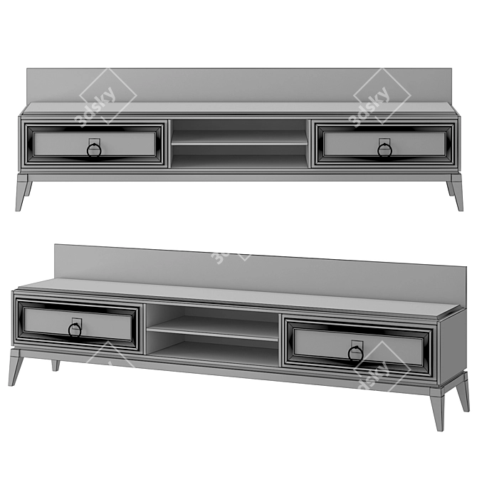 Elegant TV Stand: Stylish Accommodation for Your Entertainment 3D model image 2