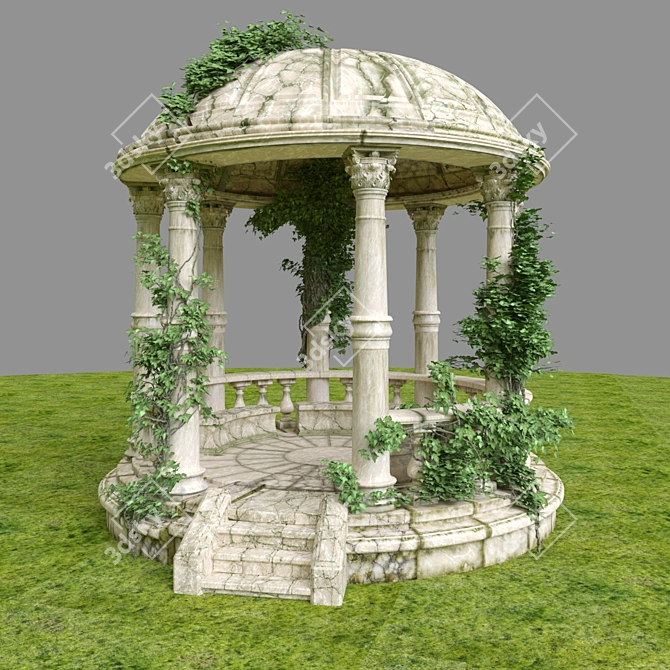 Classic Rotunda Covered in Ivy 3D model image 1