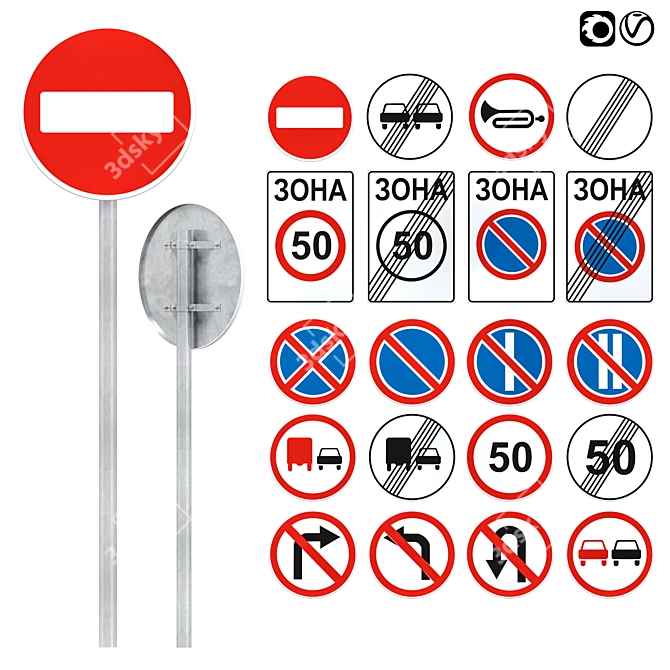 Forbidden Signs Set 2: Unique Prohibition Symbols 3D model image 1