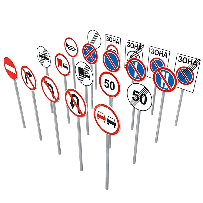 Forbidden Signs Set 2: Unique Prohibition Symbols 3D model image 3