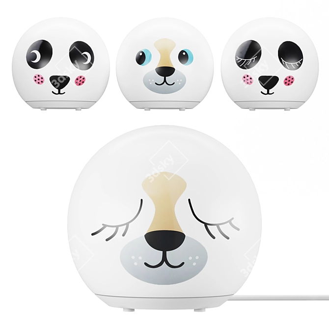 IKEA ANGARNA Panda LED Children's Lamp 3D model image 1