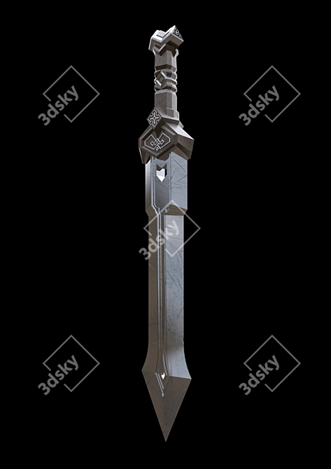 Dwarven King's Mighty Blade 3D model image 1