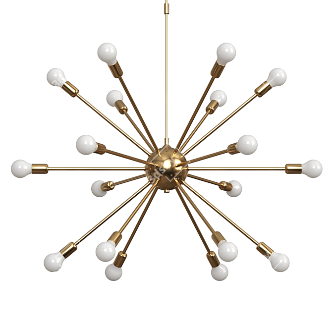 Sleek Sputnik Chandelier | Atomic 18 3D model image 1