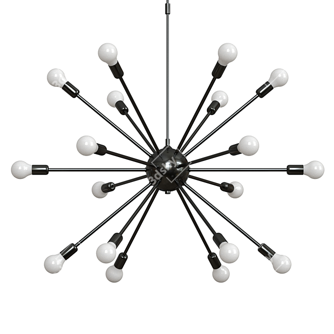 Sleek Sputnik Chandelier | Atomic 18 3D model image 2