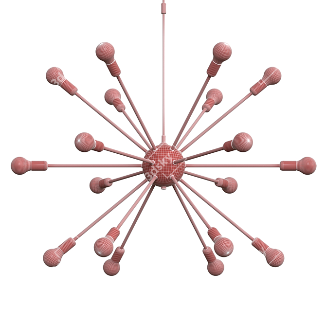 Sleek Sputnik Chandelier | Atomic 18 3D model image 4