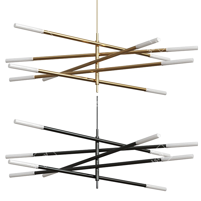 Rousseau LED Chandelier: Artistic Illumination 3D model image 1