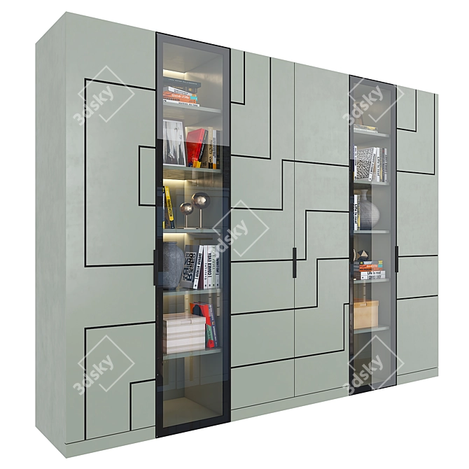 Modern Kanzasi Wardrobe: Customizable & Spacious 3D model image 2