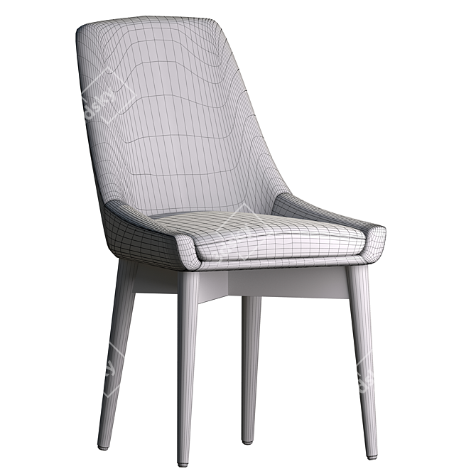 Designer Miami Chair - Oak Legs & Fabric Upholstery 3D model image 7
