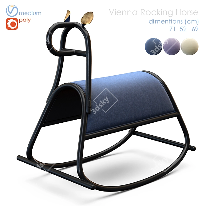 Elegant Vienna Rocking Horse 3D model image 1