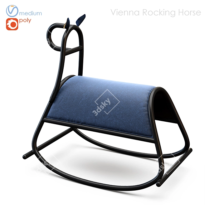 Elegant Vienna Rocking Horse 3D model image 2