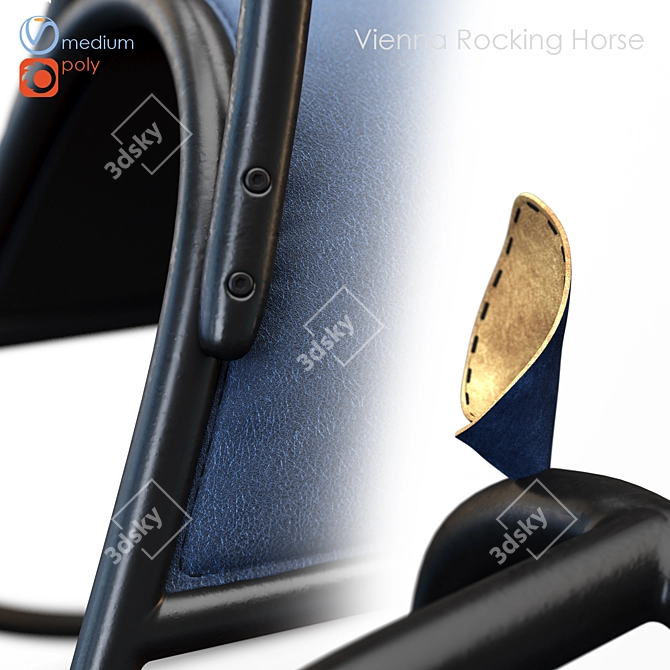 Elegant Vienna Rocking Horse 3D model image 3