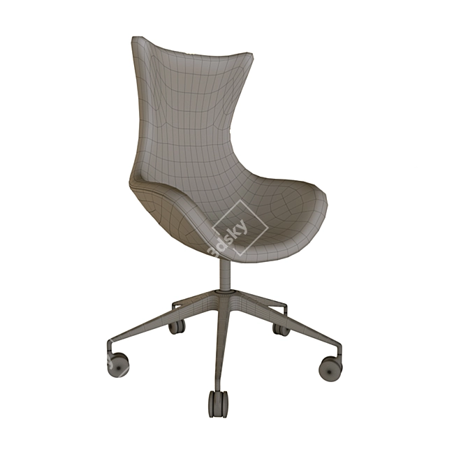 Rolling Armchair: Minimalistic Design 3D model image 3