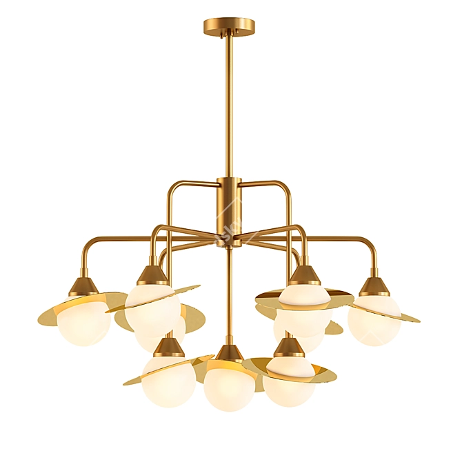 Stylish Saturn Pendant Chandelier 3D model image 1