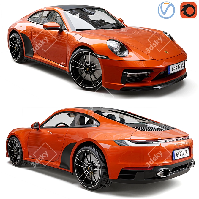 Sleek and Powerful Porsche 911 3D model image 1