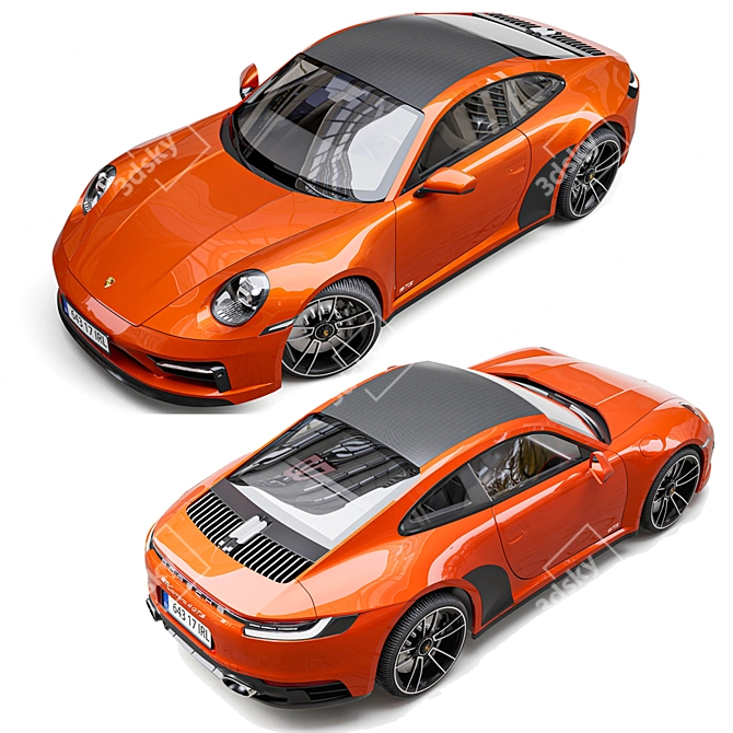 Sleek and Powerful Porsche 911 3D model image 4