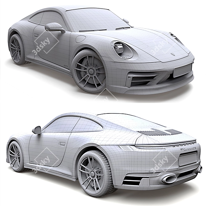 Sleek and Powerful Porsche 911 3D model image 6