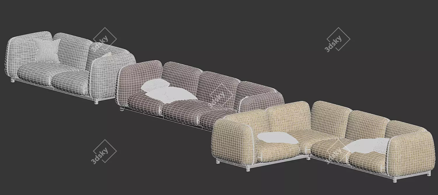 Mellow Collection: Stylish and Comfortable Sofa 3D model image 5