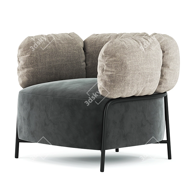 Sleek Leather Armchair: QUADROTTA 3D model image 1