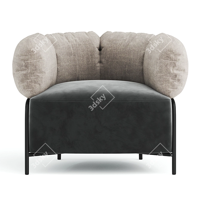 Sleek Leather Armchair: QUADROTTA 3D model image 2