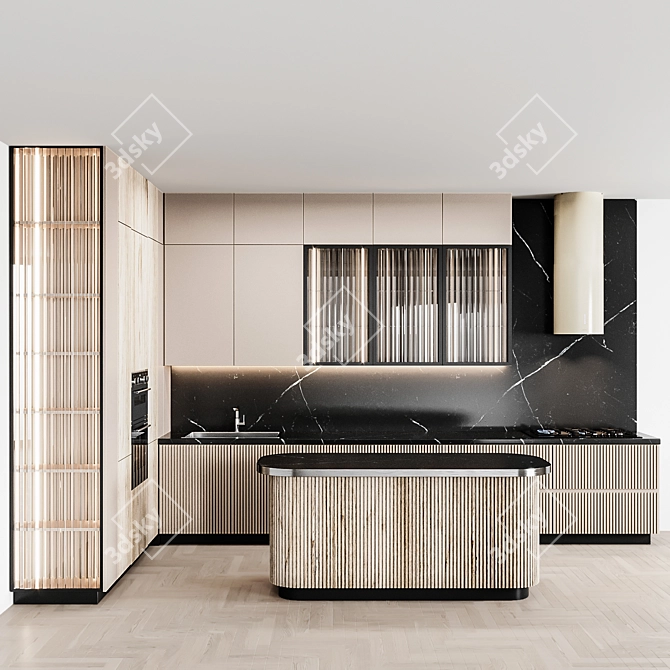 Sleek Italian Kitchen: Modern & Functional 3D model image 1