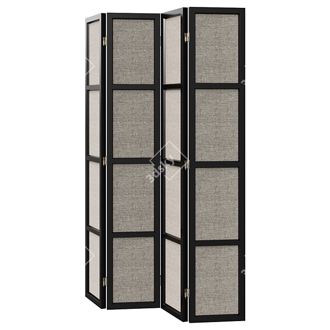 Eichholtz Bahamas Black Bamboo Folding Screen 3D model image 1