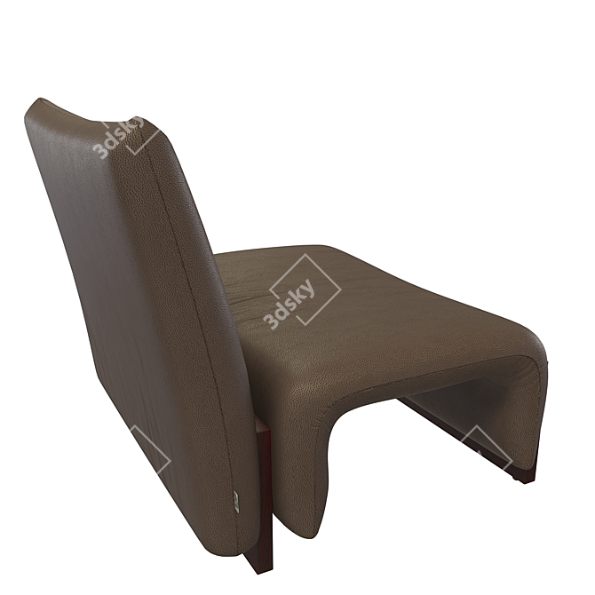 Modern Leather Armchair 3D model image 4
