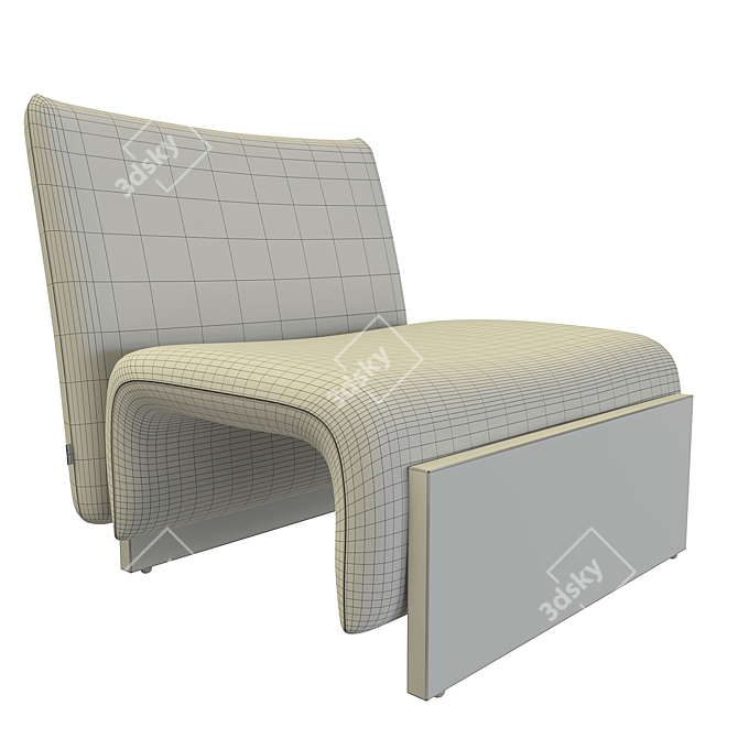 Modern Leather Armchair 3D model image 5