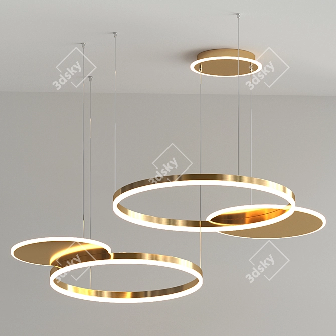 Elegant Medea Ring Chandelier 3D model image 3