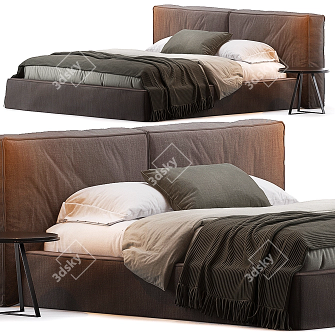 Elegant Flann Bed by Ditre 3D model image 1