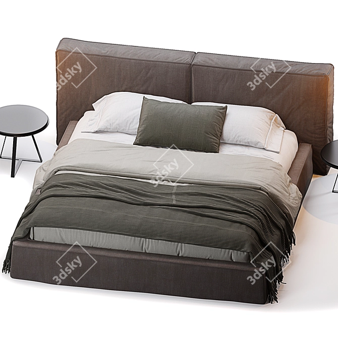 Elegant Flann Bed by Ditre 3D model image 2