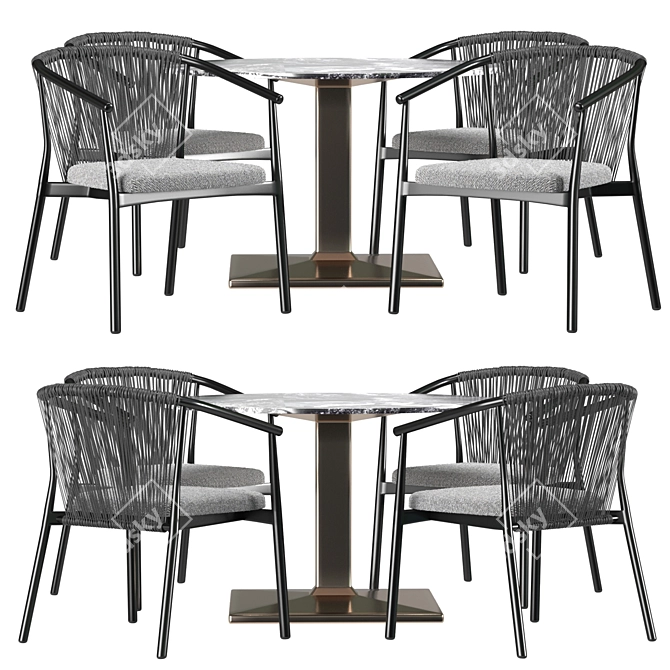 Elegant Varaschin Dining Set 3D model image 1