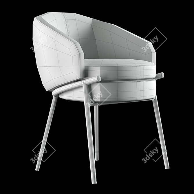 Elegant Little Dining Armchair: Longhi LLOyd 3D model image 5