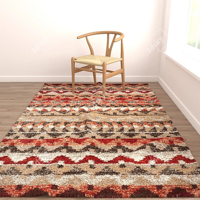 Versatile Rug Set: 6 Textured Variations for Realistic Renders 3D model image 2