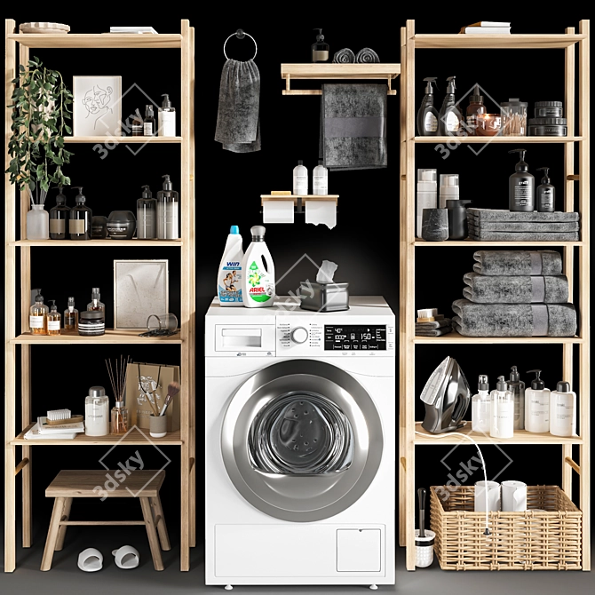 Modern Laundry Room Organizer 3D model image 1