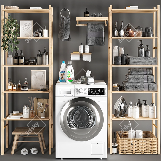 Modern Laundry Room Organizer 3D model image 2