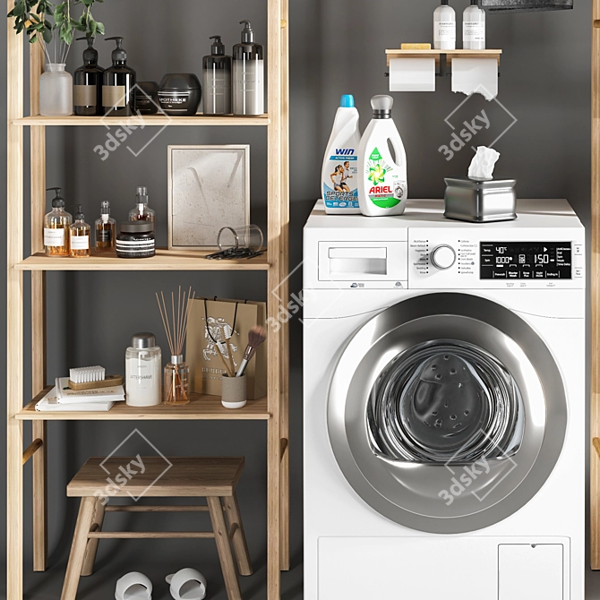 Modern Laundry Room Organizer 3D model image 4